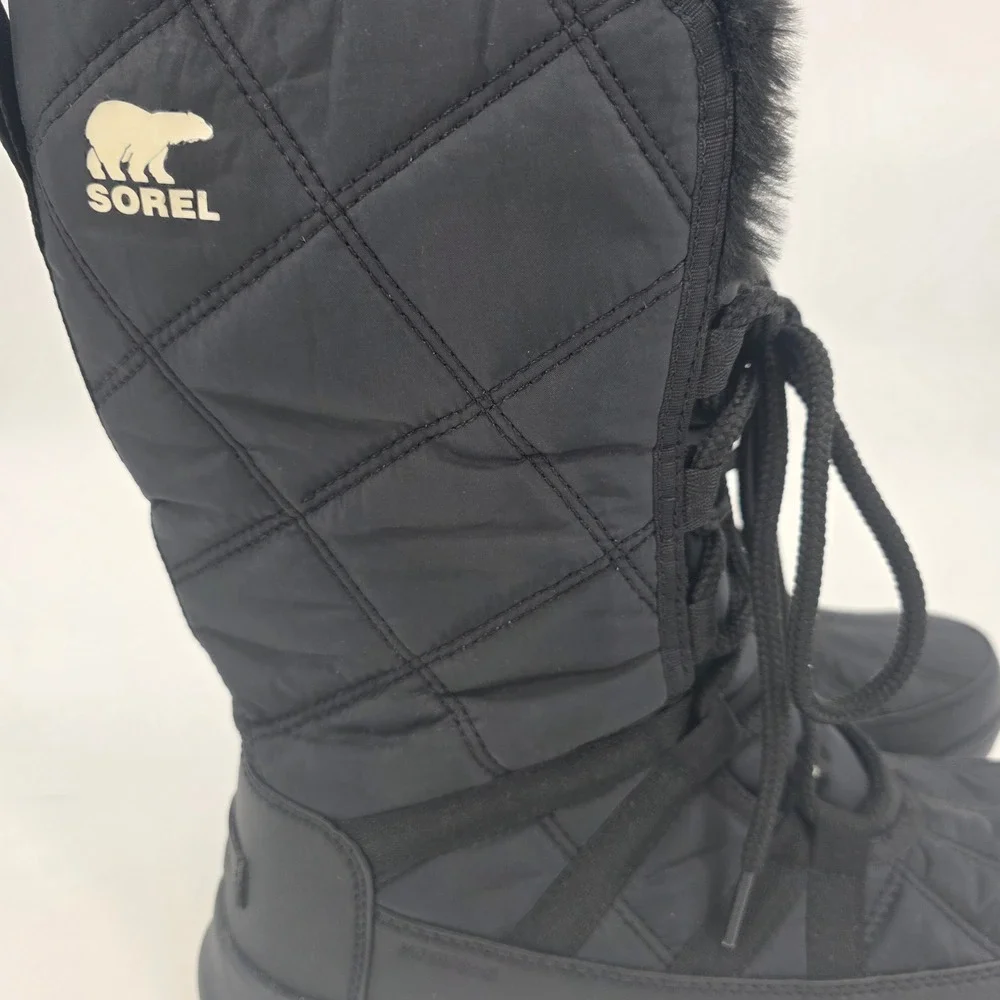 SOREL WHITNEY II TALL BOOTS WOMENS SIZE 8.5 BLACK LACE UP WATERPROOF OUTDOOR NEW